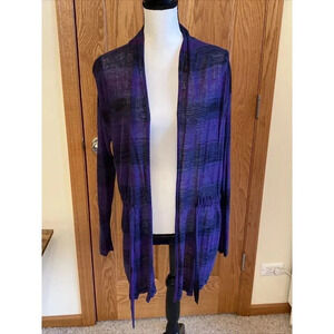 Jones New York Signature Woman Cotton Blend Open Front Jacket/Duster Size L